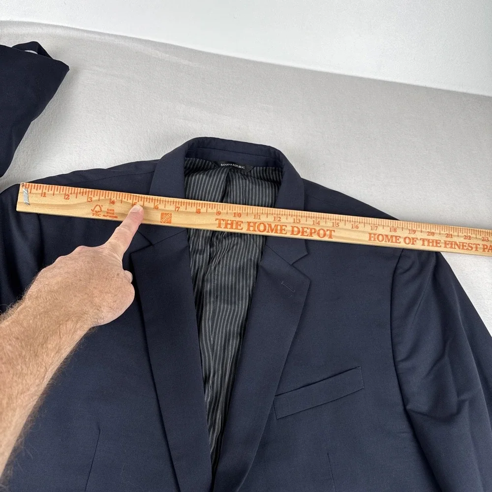 Banana Republic Marzotto Mens Dark Navy Blazer 46L Standard Fit Wool *READ*